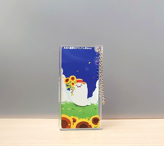 アクリルキーホルダー(ドミノ型)季節のお花:ひまわり