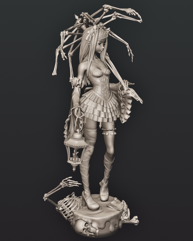 【 Goth Girl 】stl file & ctp file for 3D printing