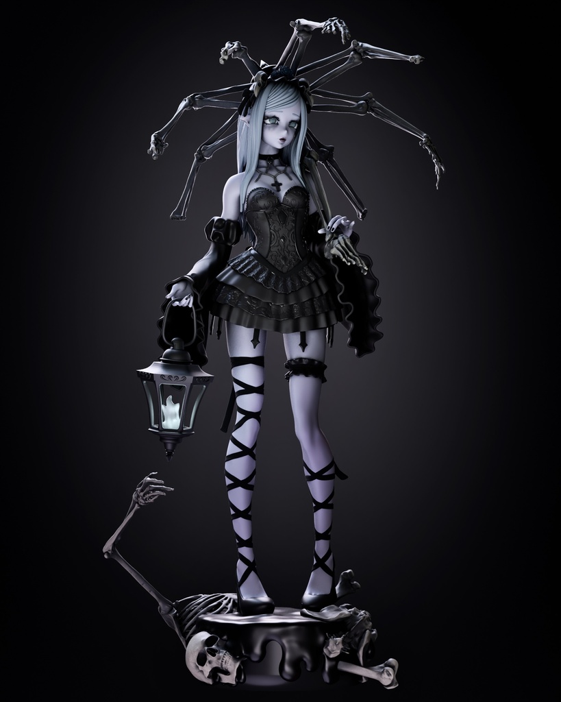 【 Goth Girl 】stl file & ctp file for 3D printing