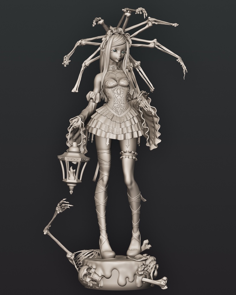 【 Goth Girl 】stl file & ctp file for 3D printing