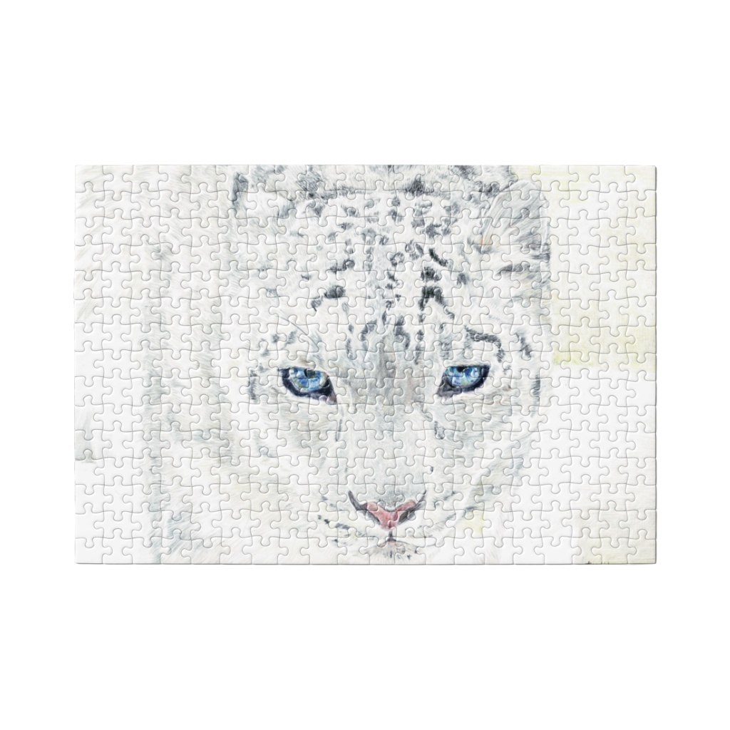 色鉛筆画ユキヒョウさんパズル