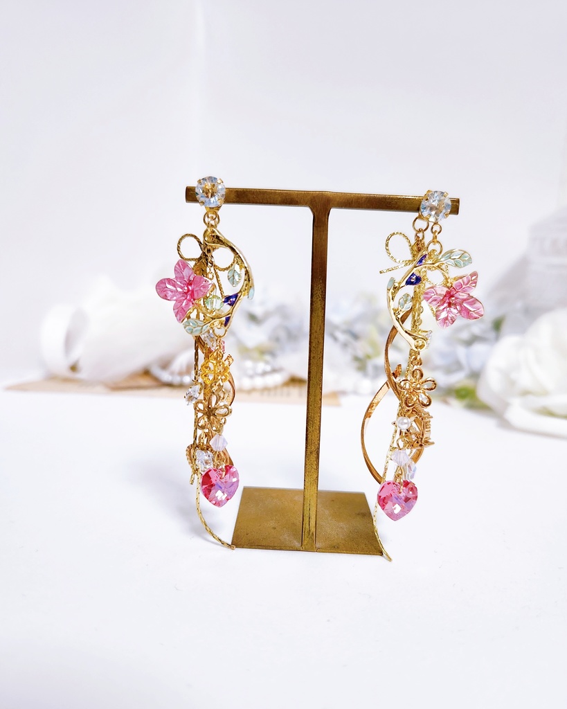 《★再販!》【恋風】ハートビジュー 2wayチェーンピアス