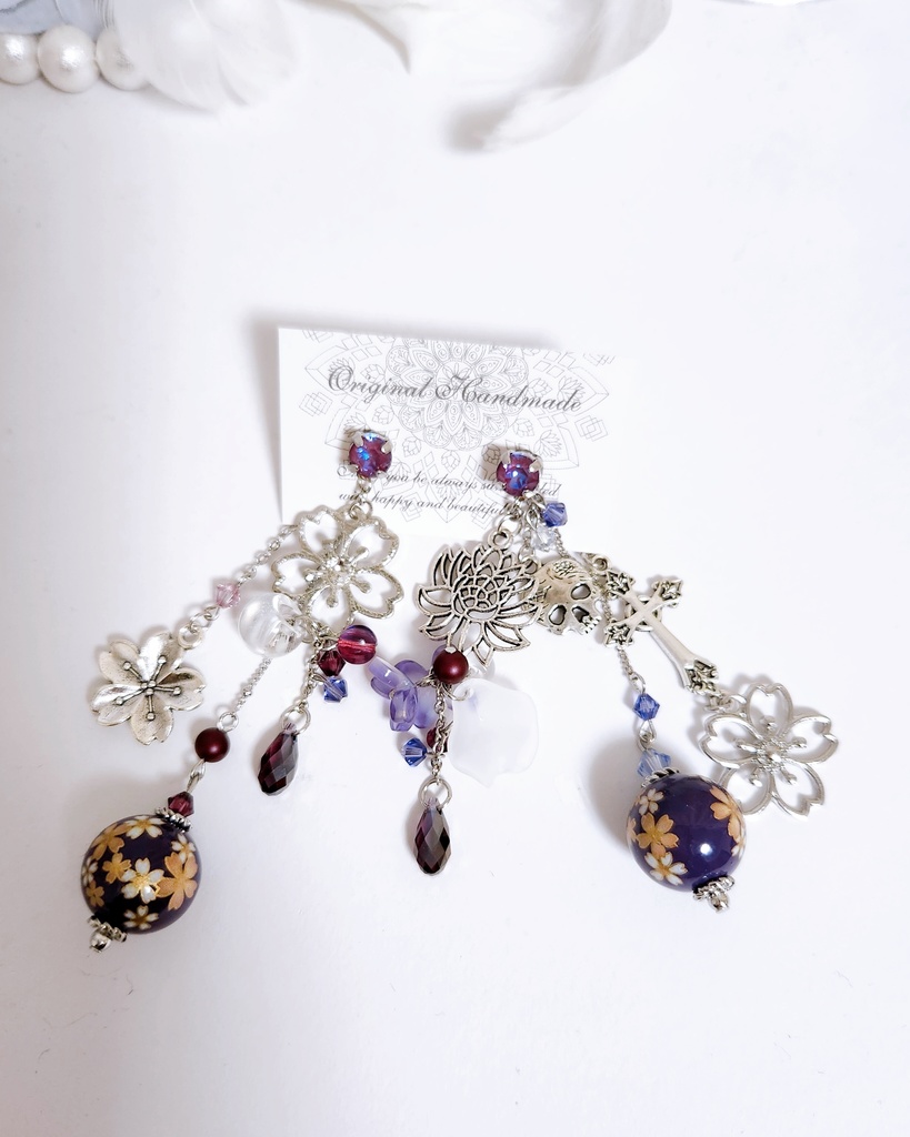 《★受注オーダー》【乃木様 専用ページ】蝶々2wayピアス,フラワー 4wayピアス の2点