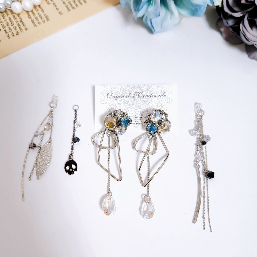 《★受注オーダー》【乃木様 専用ページ】ビジューチェーン 3wayピアス