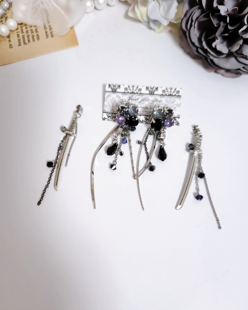 《★受注オーダー》【乃木様 オーダーページ】ビジュー2way,3wayピアス2点