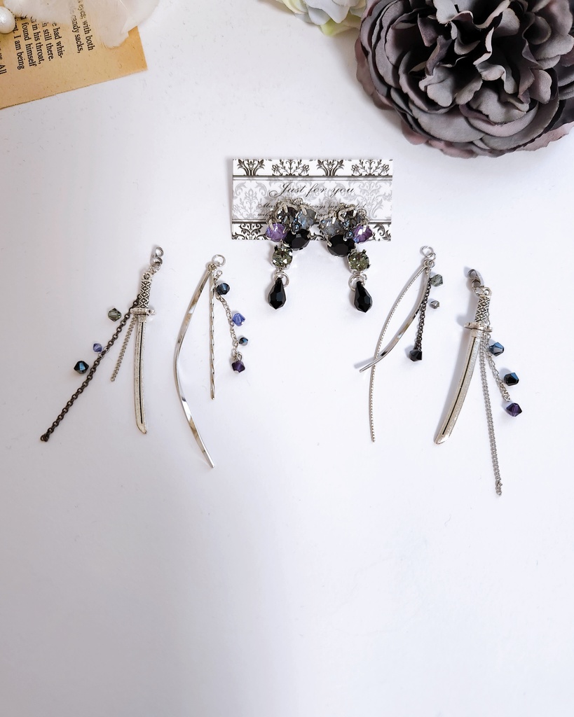 《★受注オーダー》【乃木様 オーダーページ】ビジュー2way,3wayピアス2点