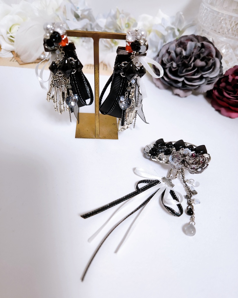 《★受注オーダー》【乃木様 オーダーページ】4wayビジューピアス,2wayポニーフックの合計2点