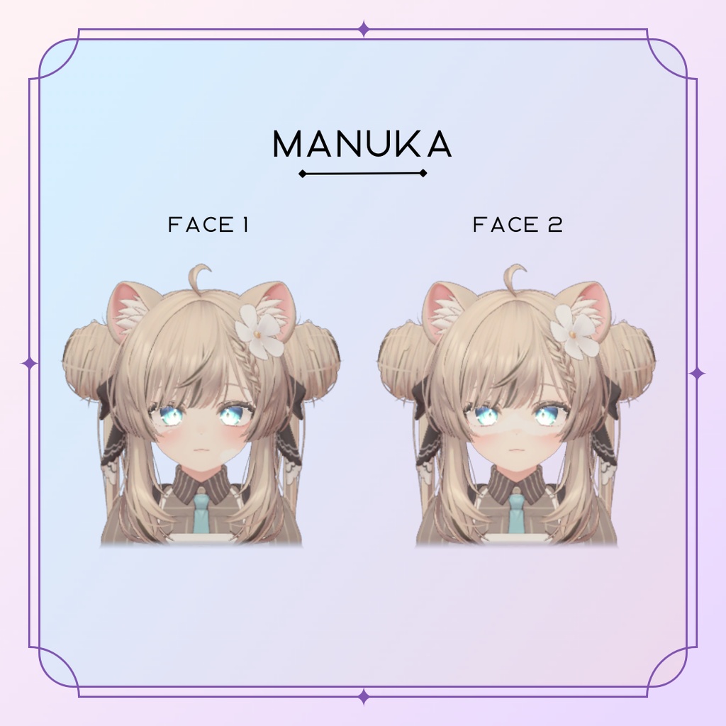 Vitiligo skin face & body - For Manuka, Airi, Selestia (2 versions set)