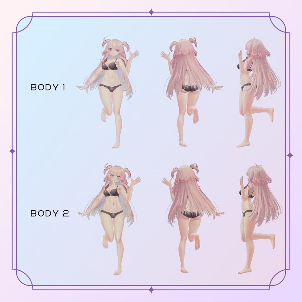 Vitiligo skin face & body - For Manuka, Airi, Selestia (2 versions set)