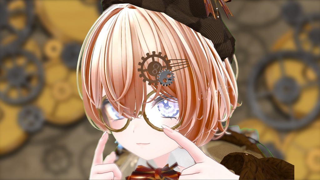 【セール中!】【VRChat想定】アクセサリー ⚙スチームパンクヘアピン⚙