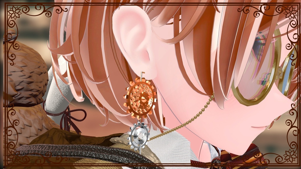 【セール中!】【VRChat想定】 ⚙スチームパンク・ギアピアス⚙