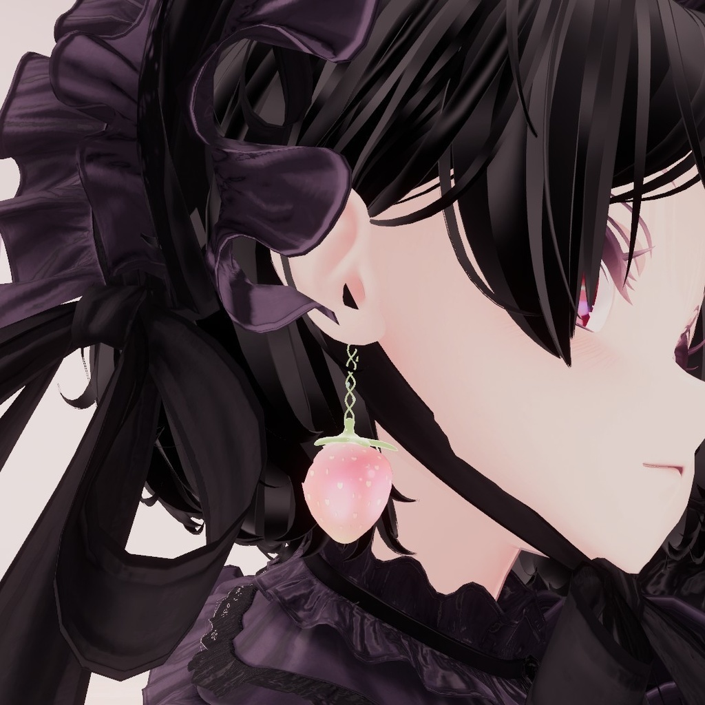 【セール中!】【VRC想定】🍓いちごのピアス🍓 【PhysBone】
