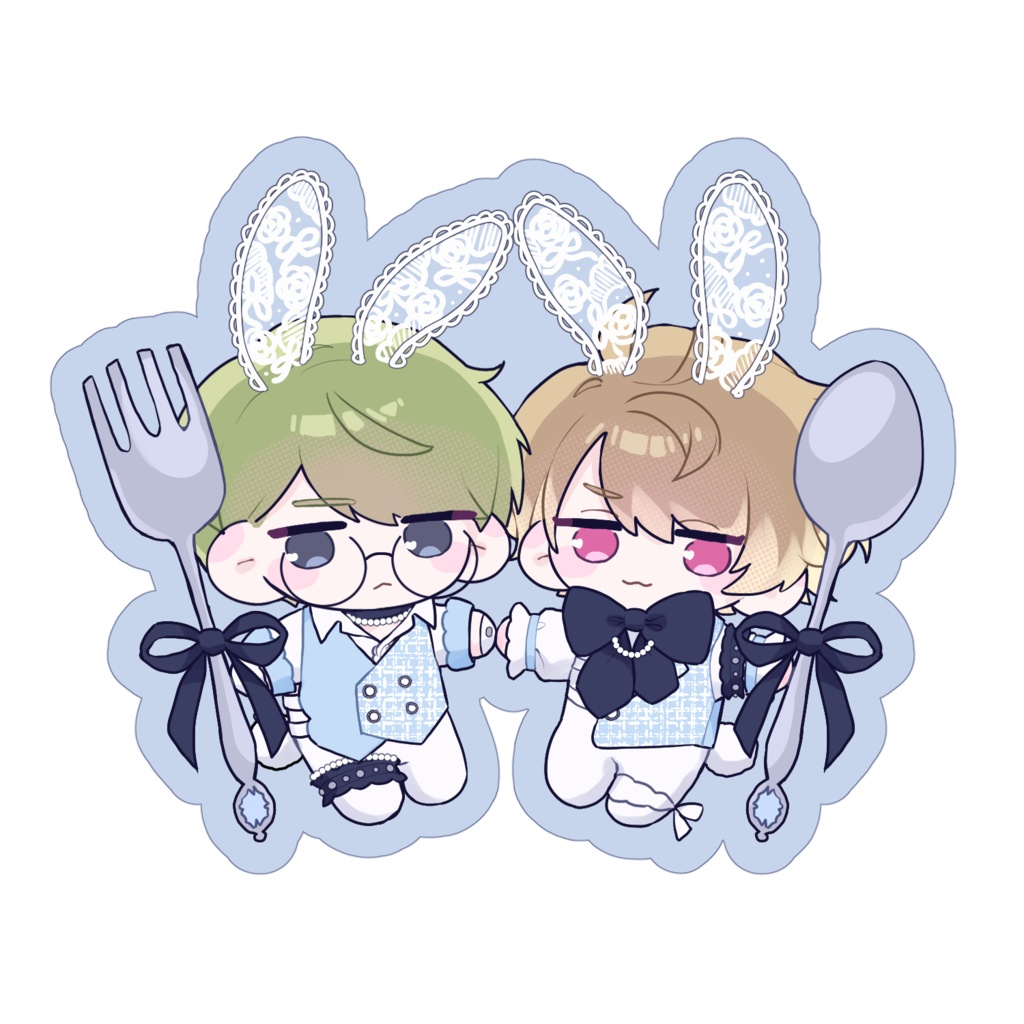 ブルーうさぎアクキー