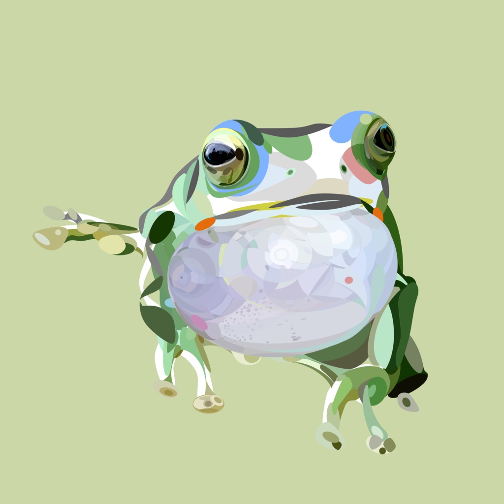 カエルのイラスト素材セット【パワポ図形作成】