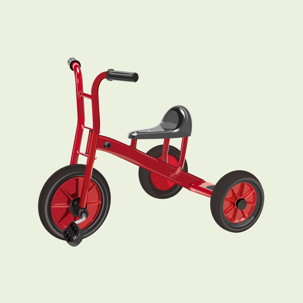 三輪車のイラスト素材セット【パワポ図形作成】