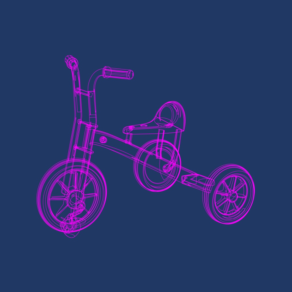 三輪車のイラスト素材セット【パワポ図形作成】