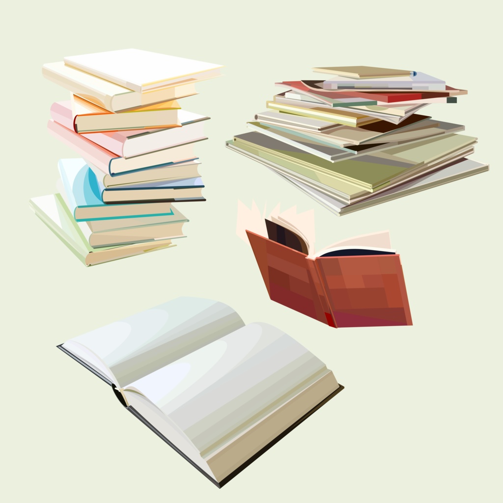 本のイラスト素材セット【パワポ図形作成】