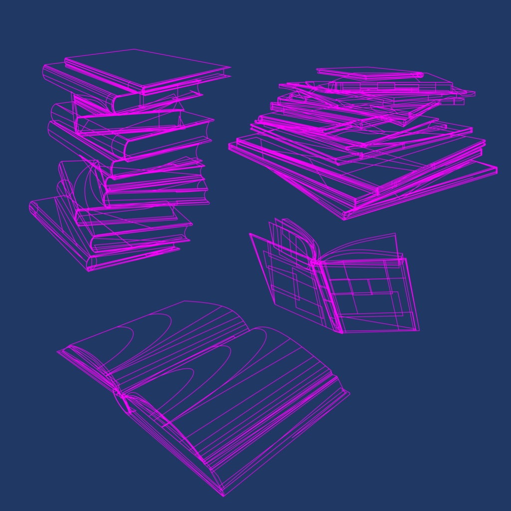 本のイラスト素材セット【パワポ図形作成】