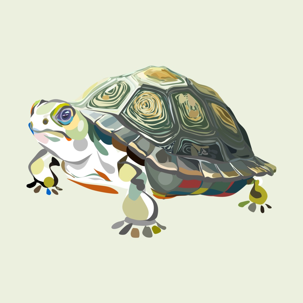 カメのイラスト素材セット【パワポ図形作成】