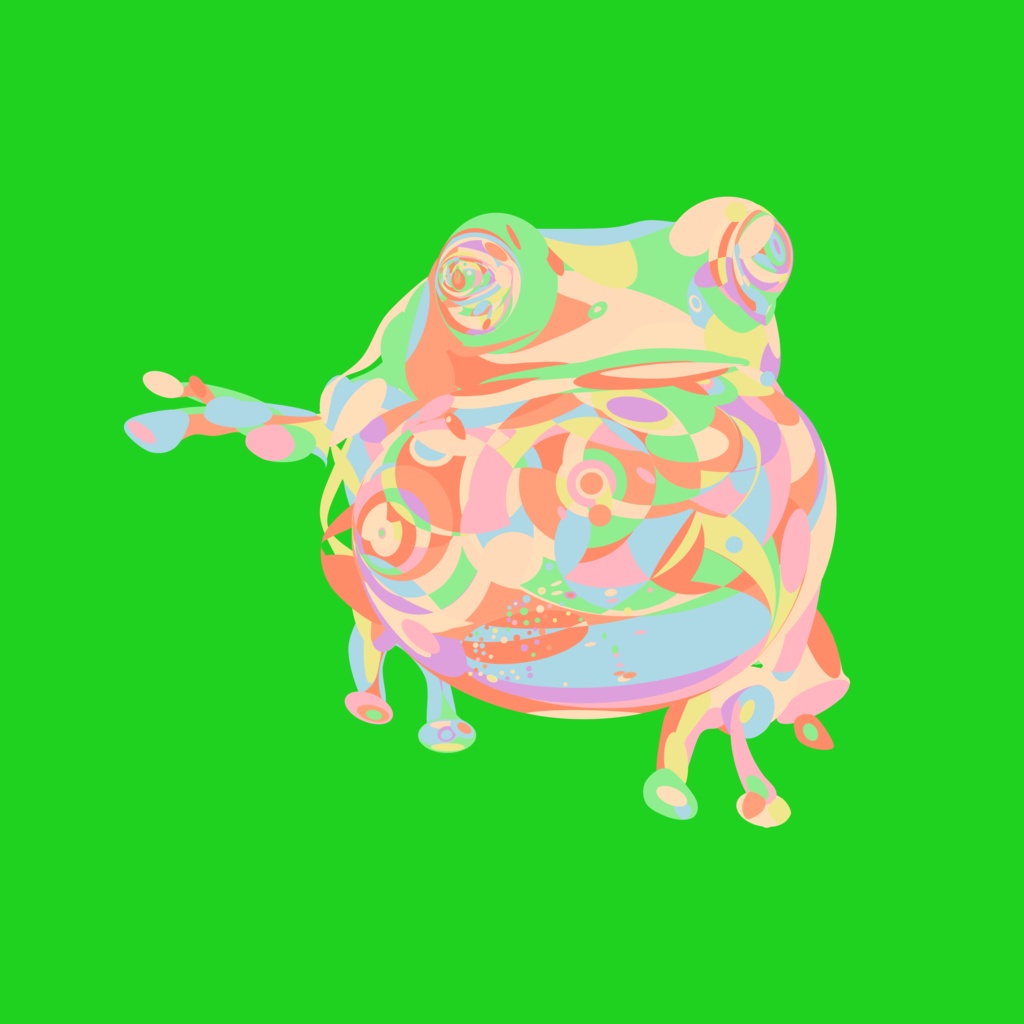 カエルのイラスト素材セット【パワポ図形作成】