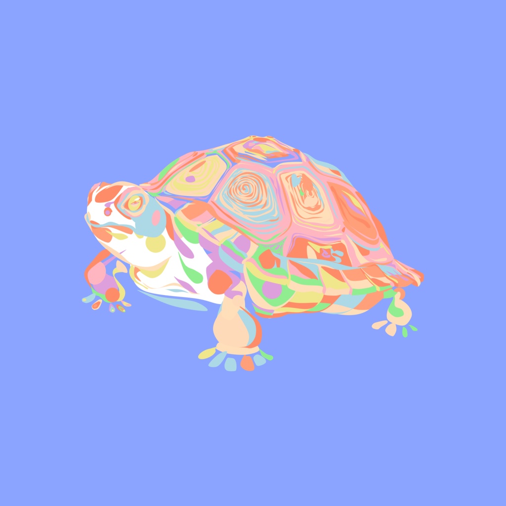 【本体データ同梱】pptxで分解・編集できるパワポ絵：カメのイラストセット