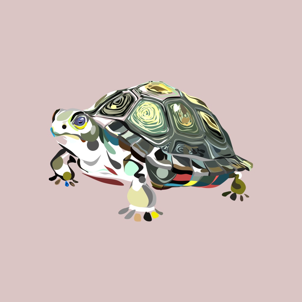 【本体データ同梱】pptxで分解・編集できるパワポ絵：カメのイラストセット