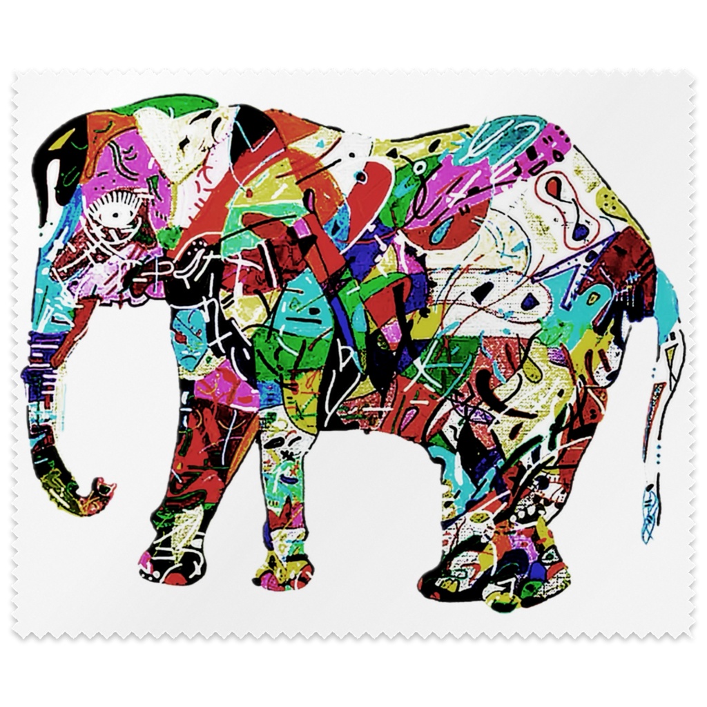 【限定販売】ゾウさん眼鏡拭き【ゾウさんと私うららんの個展】