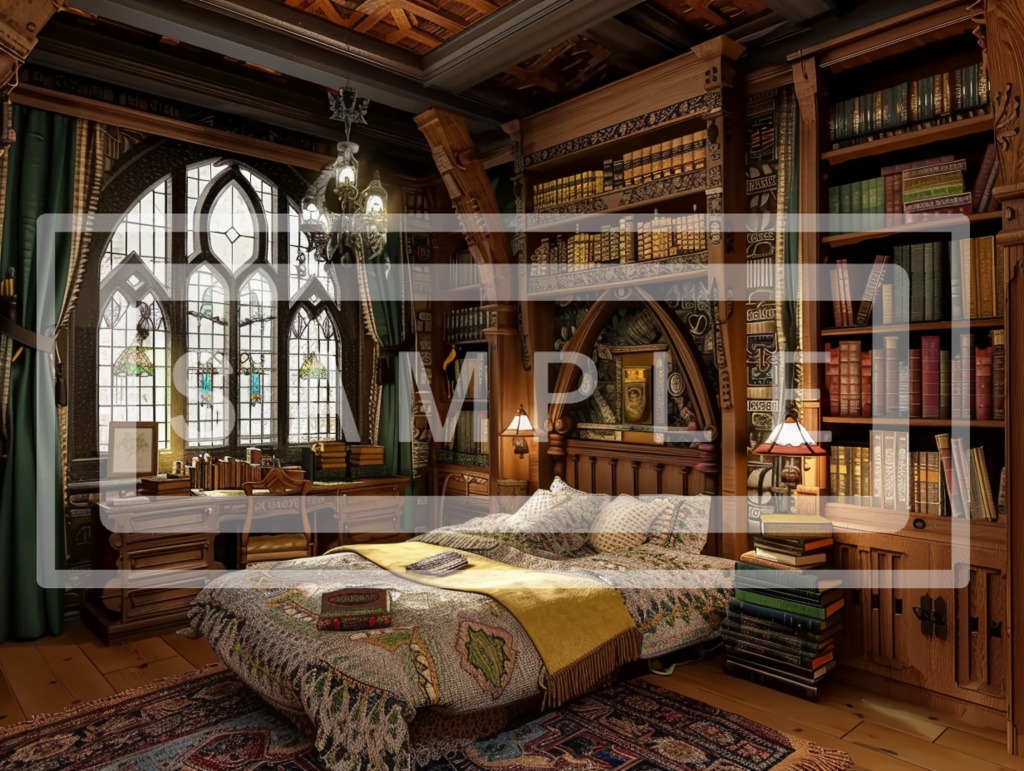 魔術学院・学生寮の背景線画