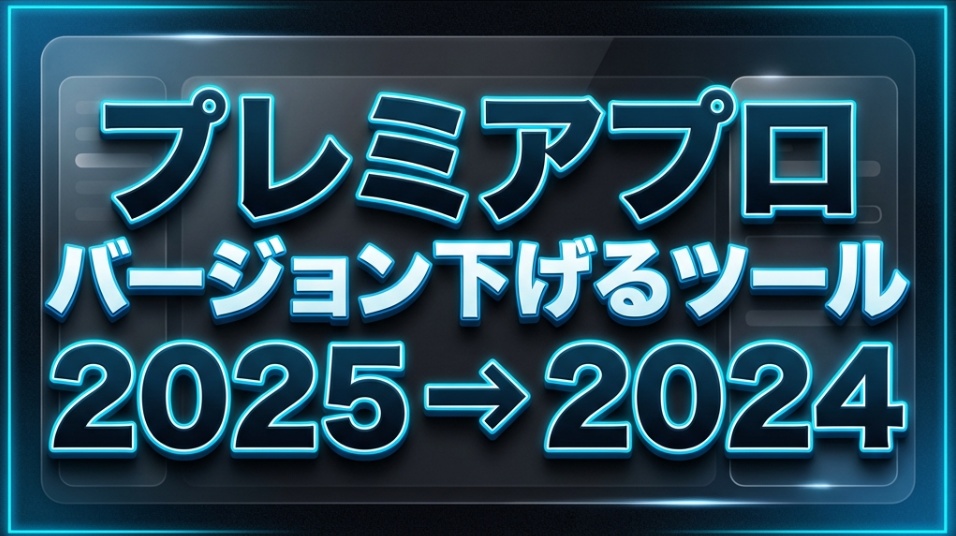 Premiere Pro バージョン下げるツール（2025対応版）