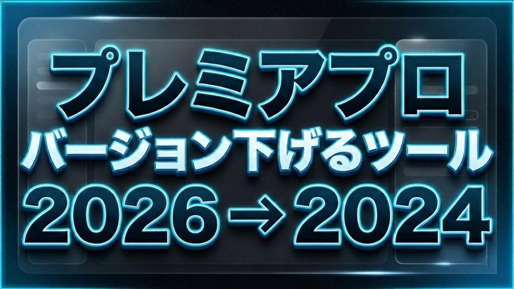 Premiere Pro バージョン下げるツール（2025,2026対応版）