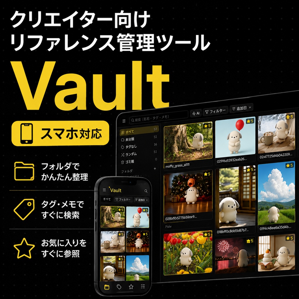 【無料体験版】クリエイター向けリファレンス管理ツール「Vault」
