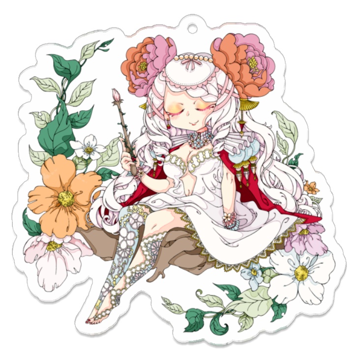 ホログラムアクリルキーホルダー　花の魔女ある