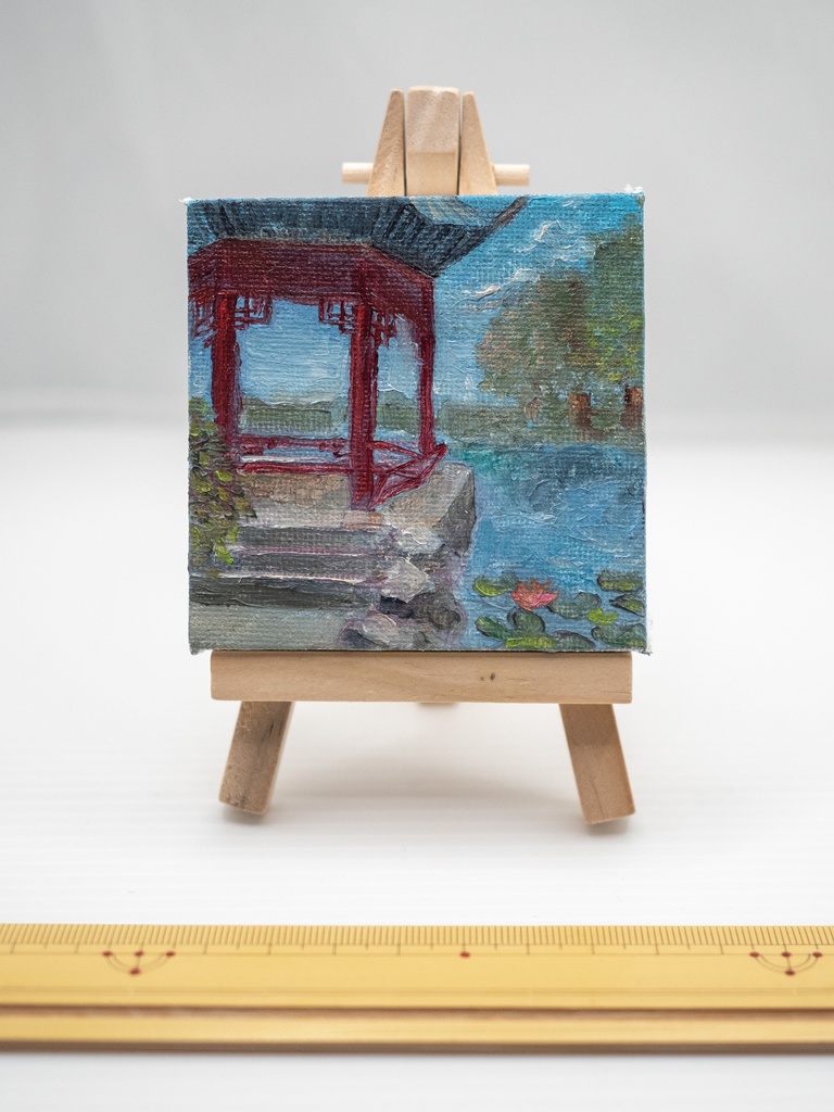 油絵　湖