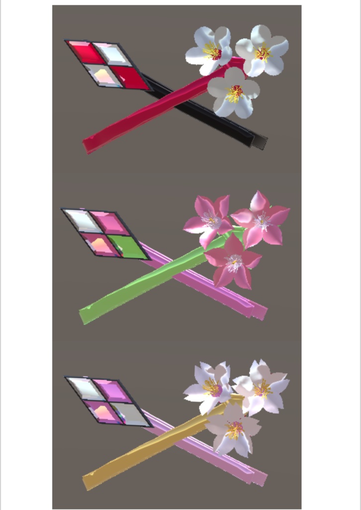 梅・桃・桜の3色ヘアピン