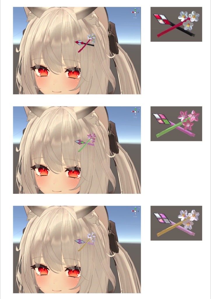 梅・桃・桜の3色ヘアピン