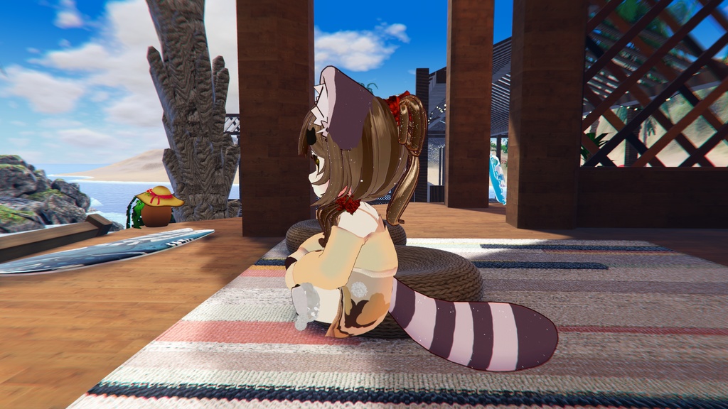 raccon ears and tail