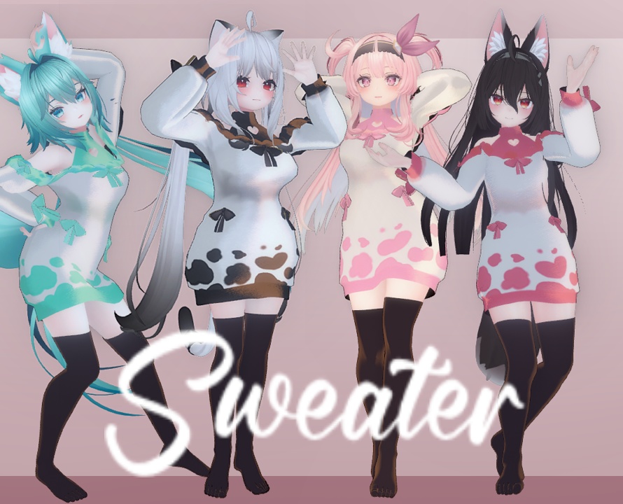 Sweater cute ( Rindo, Maya, Selestia and Kokoa)