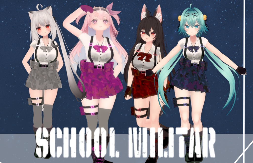 School militar (RINDO, MAYA, KOKOA AND SELESTIA)