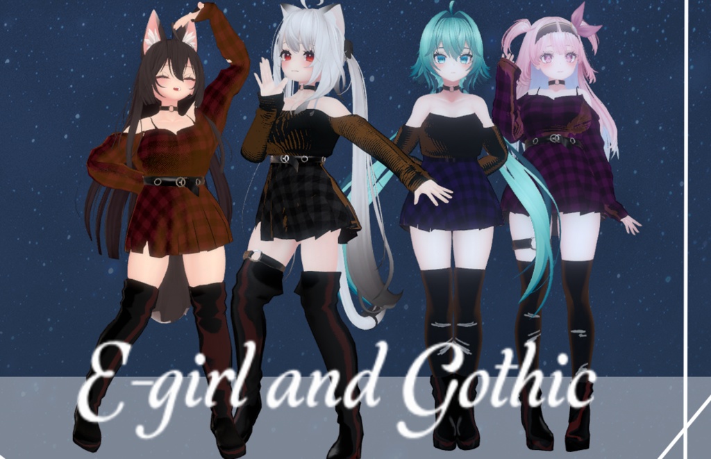 Egirl and gothic clothe (RINDO, MAYA, SELESTIA AND KOKOA)