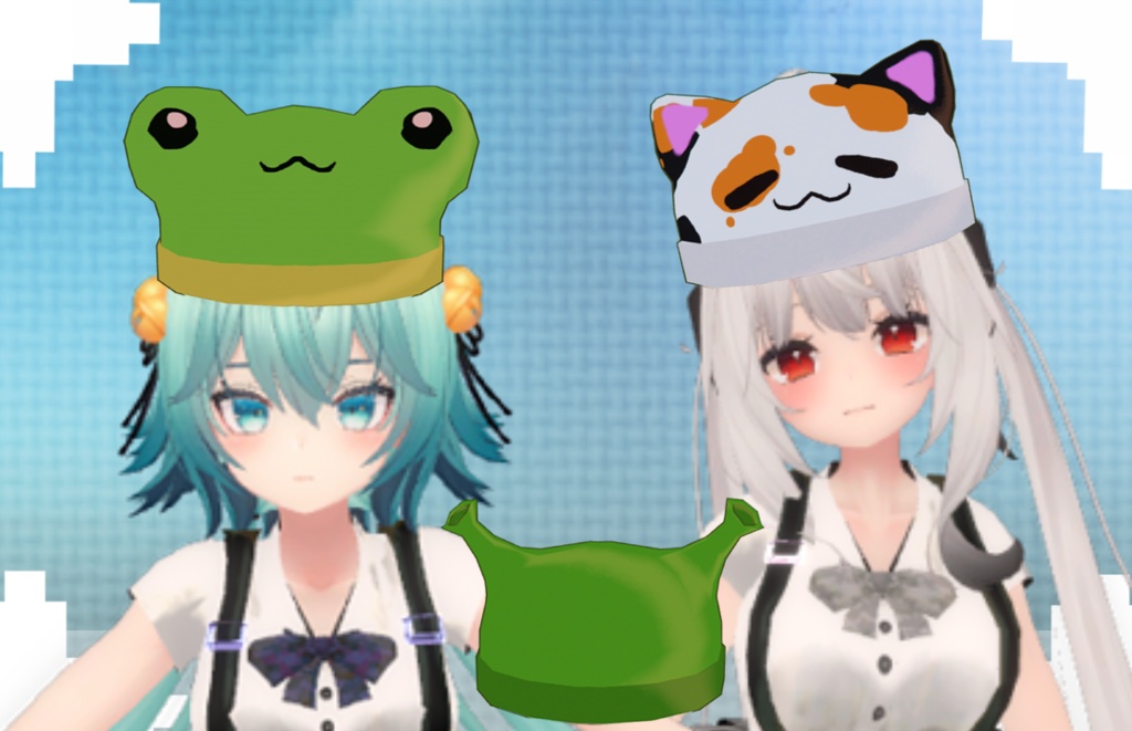 cap animals ( frog, cat, dog, sherk, bunny and bear)