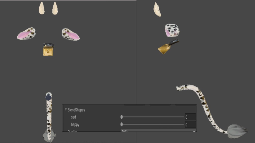 Cow ears and tail (with blenshape)