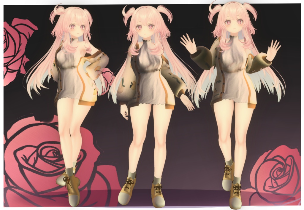 Peach Outfit ( RINDO, MAYA, SELESTIA AND KIKYO)