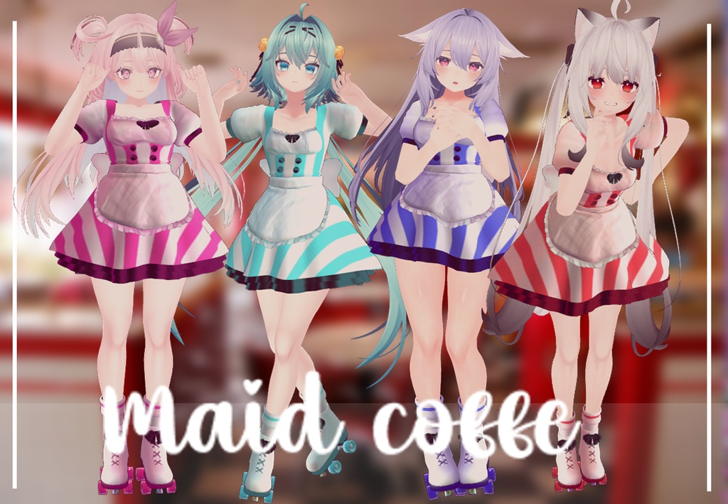 Maid coffee role (RINDO, MAYA, SELESTIA AND KIKYO)