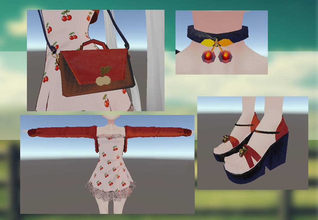 Cherry outfit (RINDO, MAYA, SELESTIA AND KIKYO)