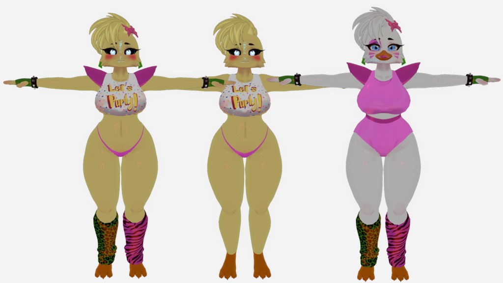 Glamrock chica and toy chica (Vrchat) (Gogoloco)