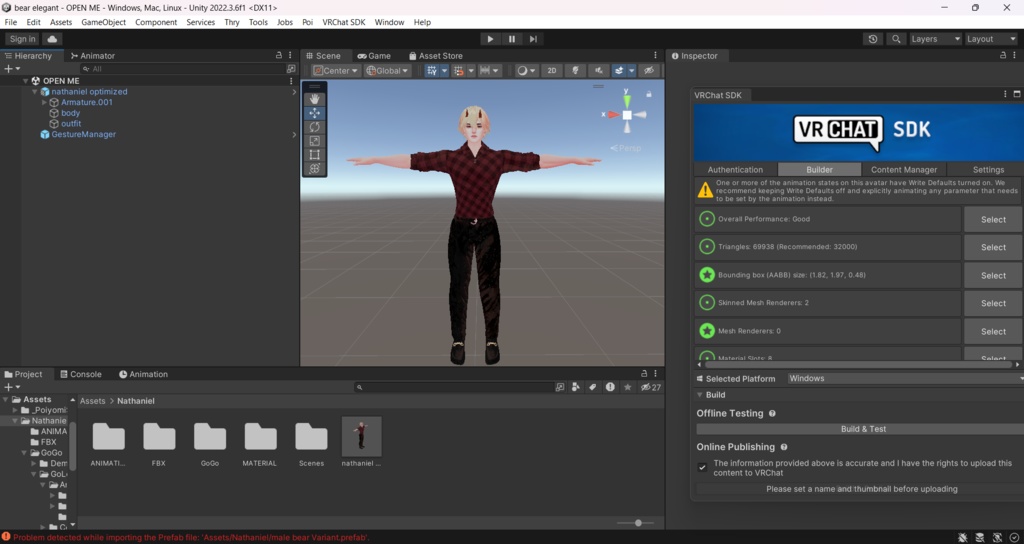 Nathaniel PC - vrchat avatar (Optimized) (gogoloco)