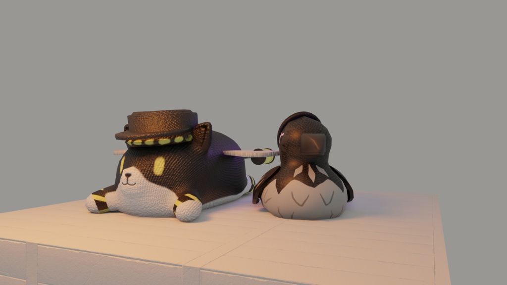 Plushies N and Uzi (Murder drones)