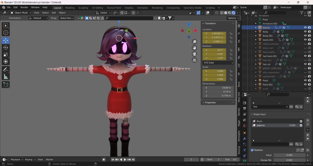 Uzi murder drones (Gogoloco+ PC/QUEST+BLENDER+IK)