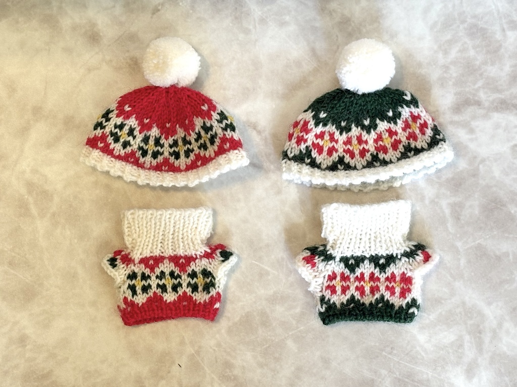【10cmぬい服】クリスマス🎄 セーター&ハットセット