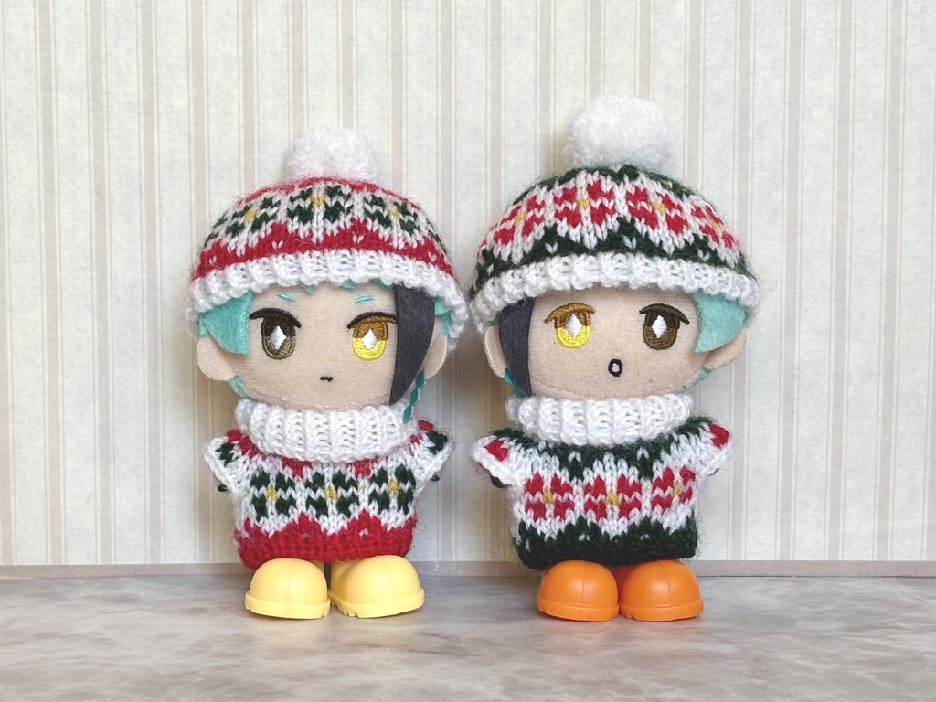 【10cmぬい服】クリスマス🎄 セーター&ハットセット